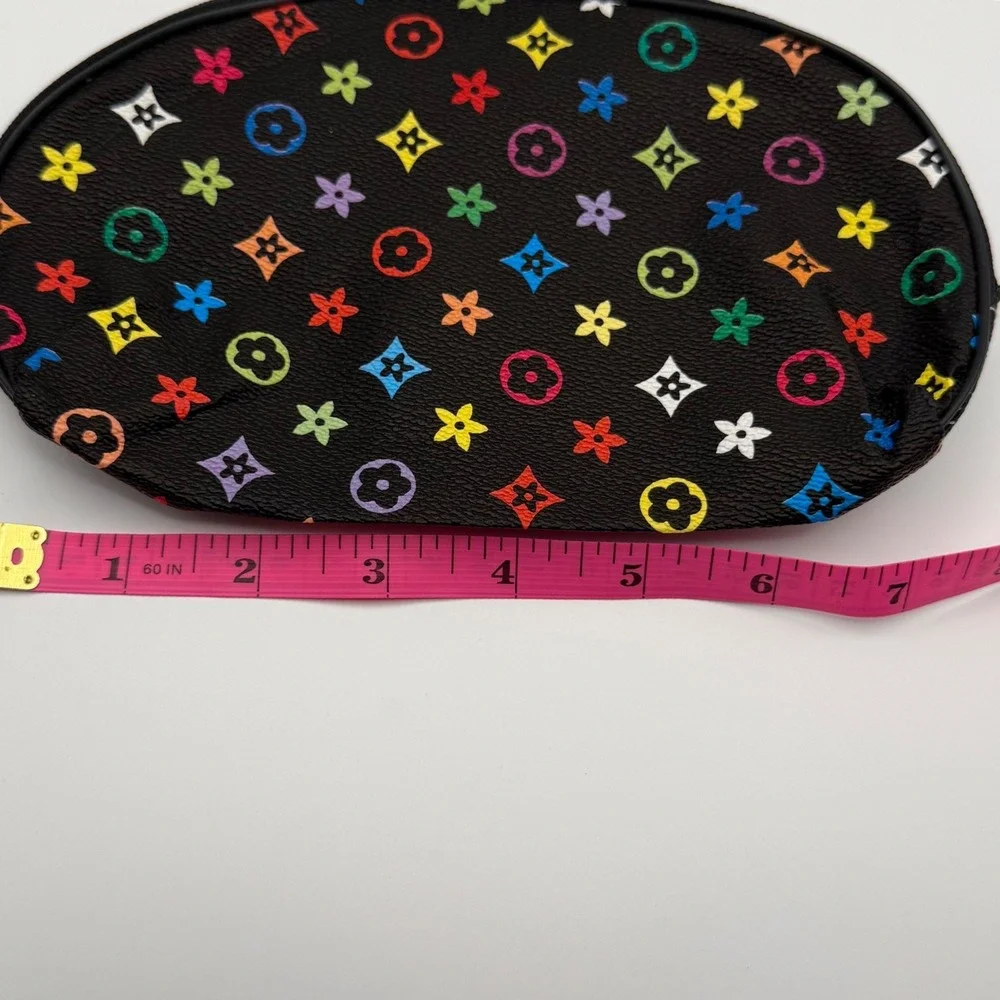 Makeup Bag‎ Cosmetic Pouch Organizer Black Rainbow Monogram